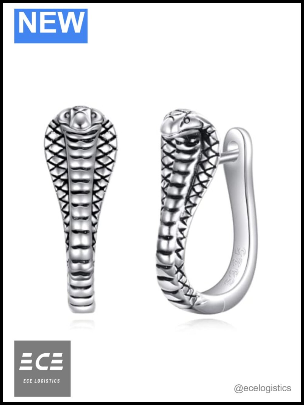 S925 Sterling Silver Animal Hoop Earrings Hinged Hoop Hypoallergenic Gift